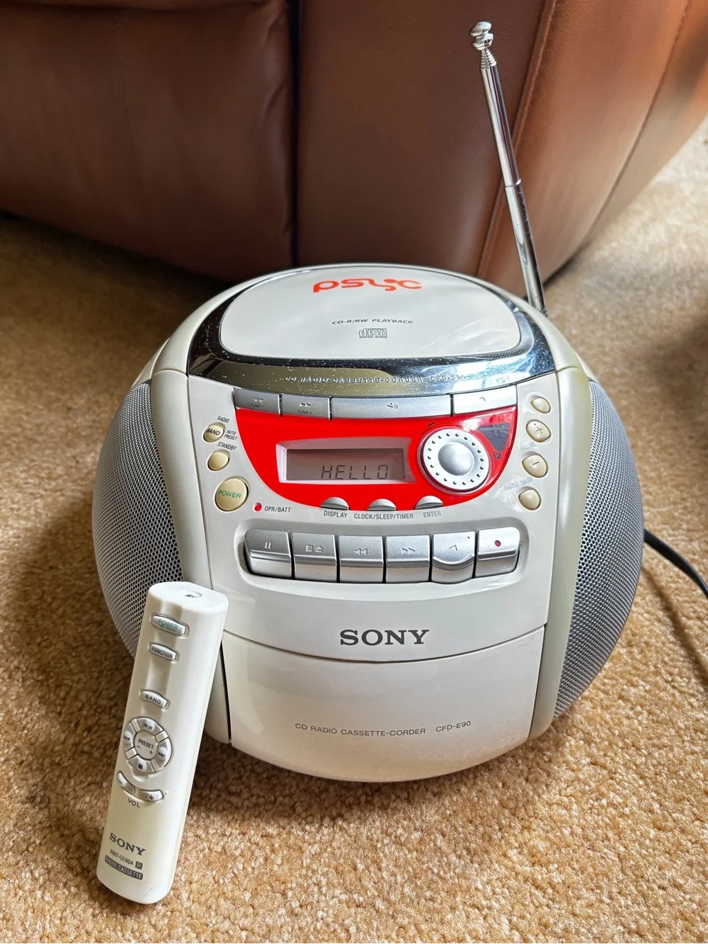 Sony CFD-E90 PSYC CD Radio Cassette-Corder portable boombox Y2k